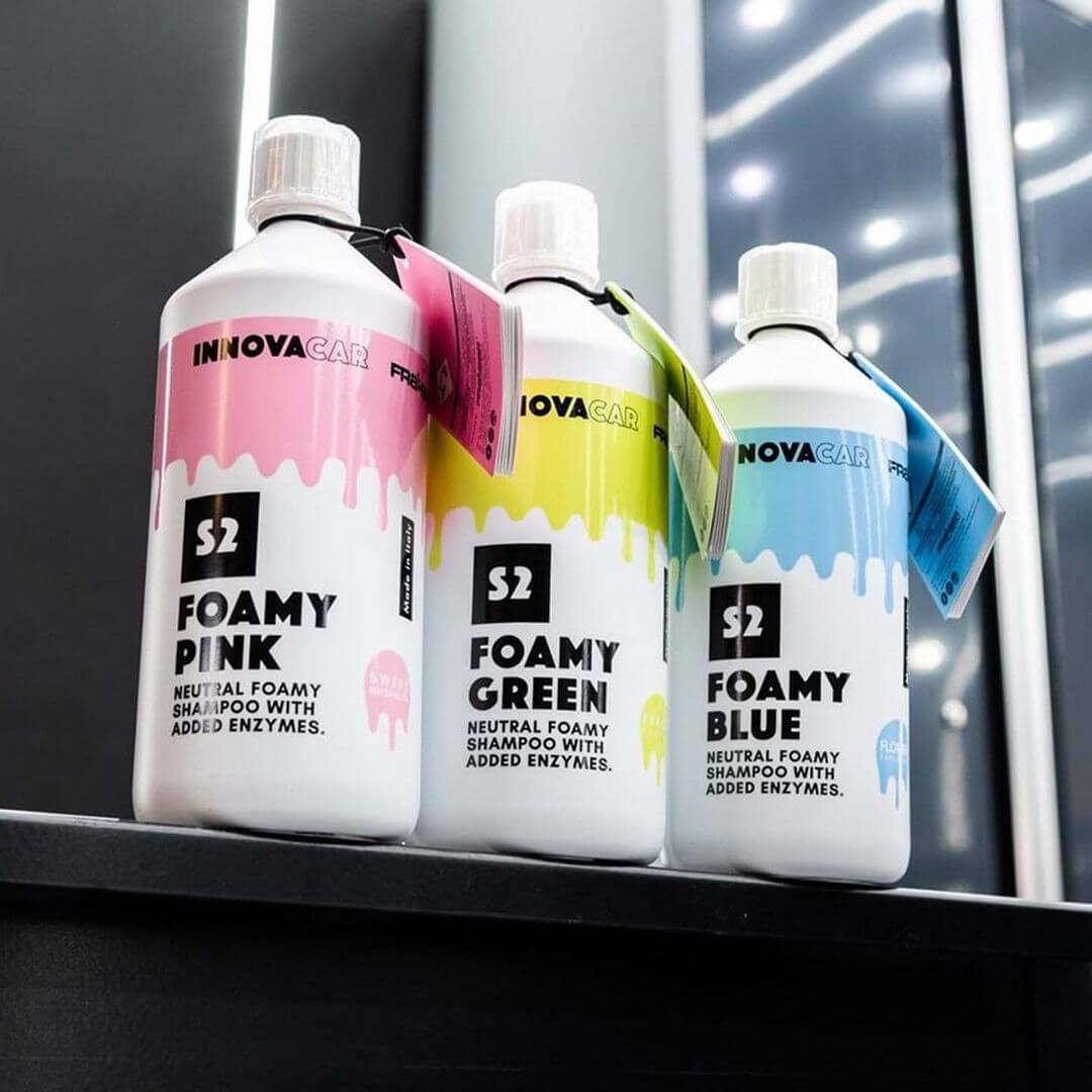 S2 Foamy Color – Fresh Forest-Duft, ideal fuer schonende Autowaesche - pH-neutrales Autoshampoo mit Sweet Watermelon-Duft