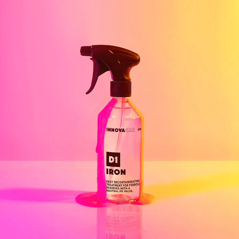 Iron Remover und Dekontaminierer für Felgen, Lack und Autoscheiben – D1 Iron von Innovacar in der Schweiz