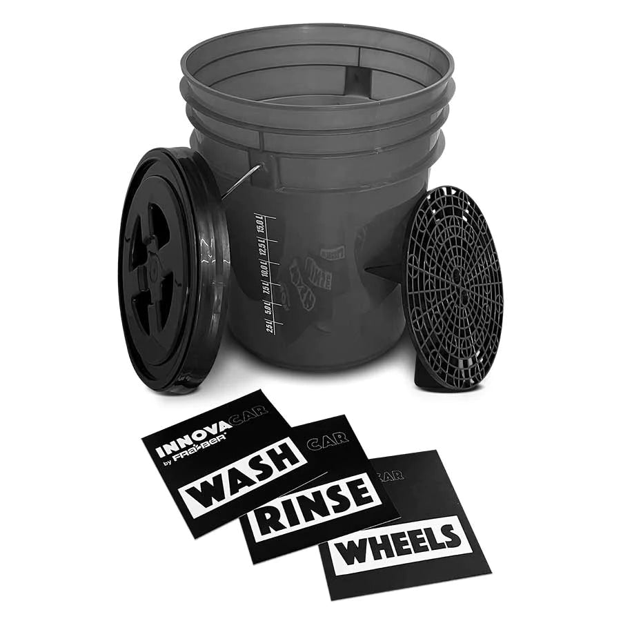 Car Detailing Eimer-Komplettset mit Deckel, Bodengitter und Etiketten
